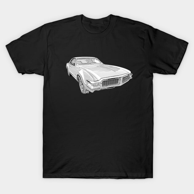 Oldsmobile Toronado 1968 American classic car monochrome T-Shirt by soitwouldseem